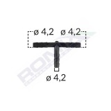 Conector Teu Furtun Conducte Universal 4.2Mm - Negru Set 5 Buc 136656 C60653-RMX