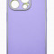 Husa eleganta din piele ecologica cu insertii aurii, Full protection, pentru iPhone 15 Plus, Lavanda