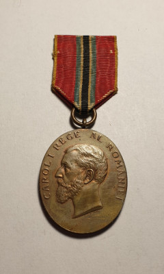 Medalia Jubiliara Carol I 1866 1906 pentru Civili Piesa Superba foto