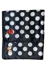 Esarfa dama cu buline, Dacali, negru/alb, 60x60 cm