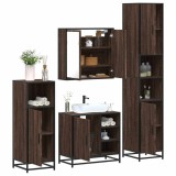 Gossi set de mobilier de baie din 4 piese din lemn de stejar maro