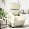 VidaXL Fotoliu rabatabil cu ridicare, crem, piele ecologică 3204234