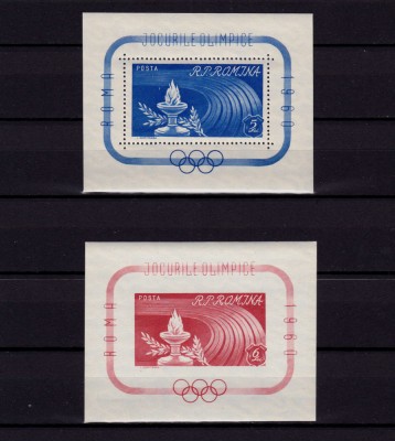 ✅RO 1960 LP 495+496 &amp;quot;Jocurile Olimpice Roma (I)&amp;quot; ,colita d.+nd. nr. 46+47, MNH foto