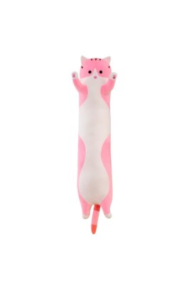 Jucărie De Pluș Pisică, Tip Pernă, Lavabilă, Umplutură Hipoalergenică, 50 Cm Lungime foto