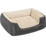 FEANDREA Pat pentru caini, cu margini groase ridicate, antiderapant, marime M, 80x65x20 cm, gri Household NewTrend