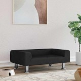VidaXL Pat de c&acirc;ini, negru, 70x45x26,5 cm, catifea