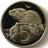 NOUA ZEELANDA 5 CENTS 1995 PROOF,( TUATARA.),KM#60, RARA