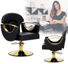 Scaun de coafat Jayce hidraulic rotativ pentru salonul de coafură Suport cromat scaun de coafor