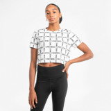 Tricou Crop top Dans modern Alb-Negru damă