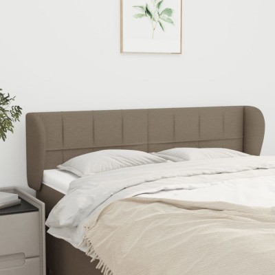 vidaXL Tăblie de pat cu aripioare gri taupe 147x23x78/88 cm textil 3117146 foto