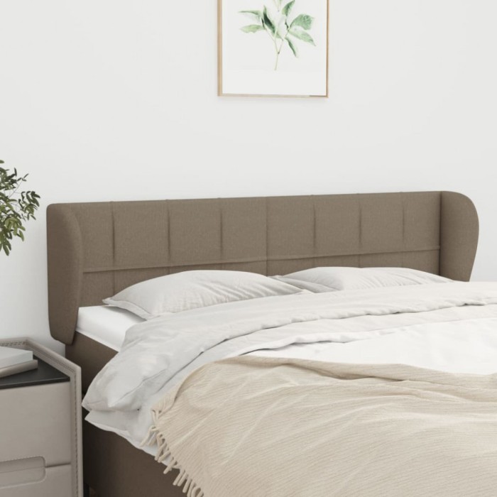 vidaXL Tăblie de pat cu aripioare gri taupe 147x23x78/88 cm textil 3117146
