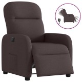 Cumpara ieftin Fotoliu rabatabil electric, maro inchis, material textil