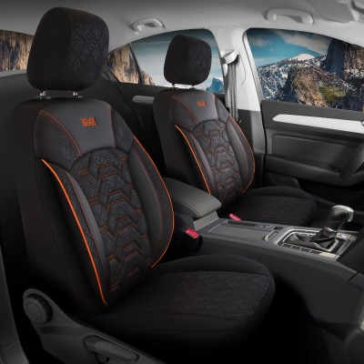 Huse scaune auto Canyon Negru Portocaliu foto