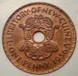 E.120 NEW GUINEA GUINEEA ADMINISTRARE BRITANICA 1 ONE PENNY 1936 XF/AUNC, Australia si Oceania, Bronz