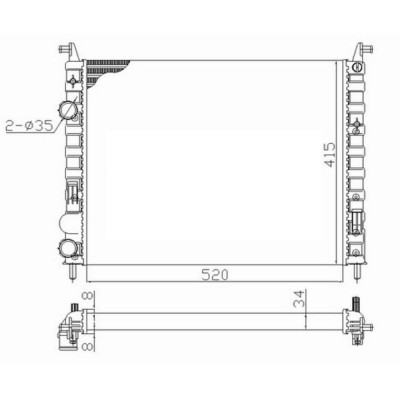 Radiator racire Fiat Palio/Palio Weekend, 09.2001-2002, Fiat Siena, 09.2000-2002, Motorizare 1, 9 D 46kw; 1, 9 Jtd 59kw Diesel, tip climatizare Cu/fa foto