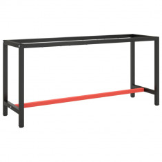 vidaXL Cadru banc de lucru, negru mat/roșu mat, 170x50x79 cm, metal