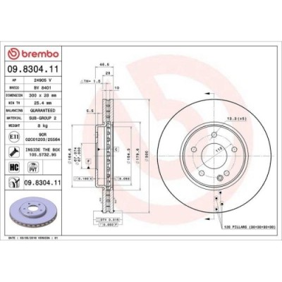 Set disc frana Chrysler Crossfire Roadster 05.04-12.08, Crossfire 07.03-12.08; Mercedes Clasa C (W203) 05.00-12.07, Clasa C Coupe (Cl203) 03.01-06.11 foto