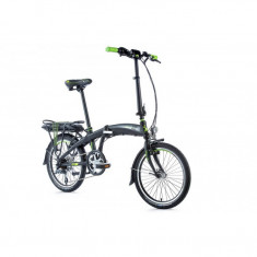 Bicicleta de oras Leader Fox Tifton 2018 , Electrica , Pliabila , Roti 20 Inch , Negru cu verde foto
