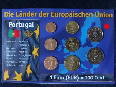 Euro set - Portugalia 2002-2009, 8 monede foto
