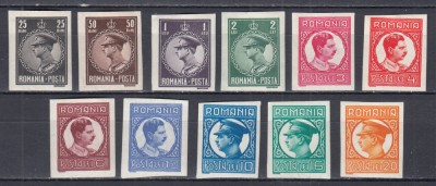 ROMANIA 1930 LP 86 d REGELE CAROL II FILIGRAN P.T.T. SERIE NEDANTELATA GUMA ORIGINALA SARNIERA foto