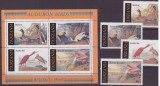 55-TANZANIA-Pasari-Serie de 4 timbre si colita MNH, Nestampilat