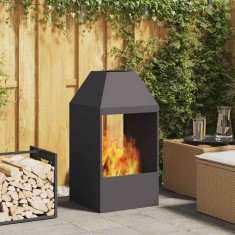 vidaXL Cuptor de foc Negru 50 x 50 x 100 cm Oțel laminat la rece