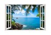 Sticker decorativ, Fereastra 3D, Ocean, 85 cm, 181STK, natura si peisaje
