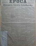 Ziarul Epoca, 23 Noiembrie 1899 ; Expunerea Contelui Goluchowsky