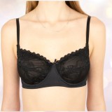 Cumpara ieftin Sutien Luan S104 Negru 85C, Microfibra &amp; Dantela, Clasic, Cupa Moale, cu Armatura, Bretele Ajustabile. Confortabil si Elegant