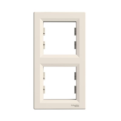 Rama Ornament 2 posturi verticala Schneider Asfora crem EPH5810223 foto
