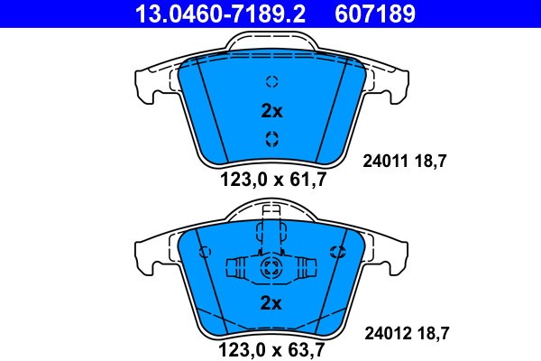 ATE 13.0460-7189.2 set placute frana,frana disc
