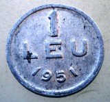 7.502 ROMANIA RPR 1 LEU 1951, Aluminiu