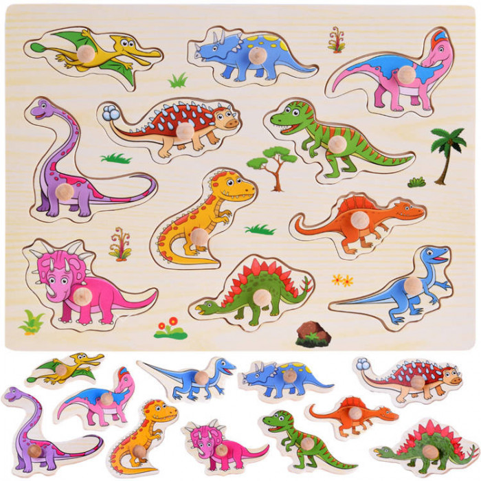 Puzzle dinozaur din lemn 11ele puzzle ZA4723