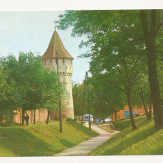 Carte Postala veche Romania - Sibiu- Turnul Dulgherilor , circulata 1974