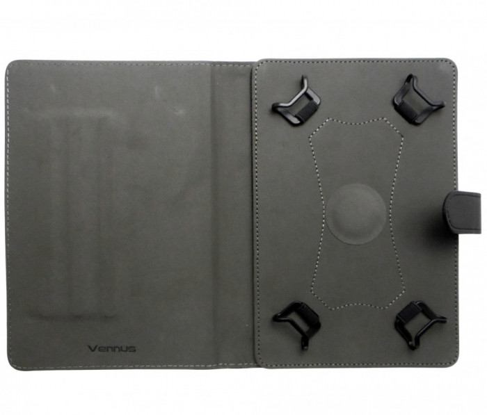 Husa cu stand reglabila rotativa Vennus Sensitive neagra pentru tablete de 7 inch