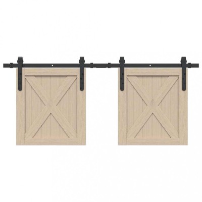 vidaXL Set uși glisante pentru dulap 122 cm oțel carbon 4009664 foto
