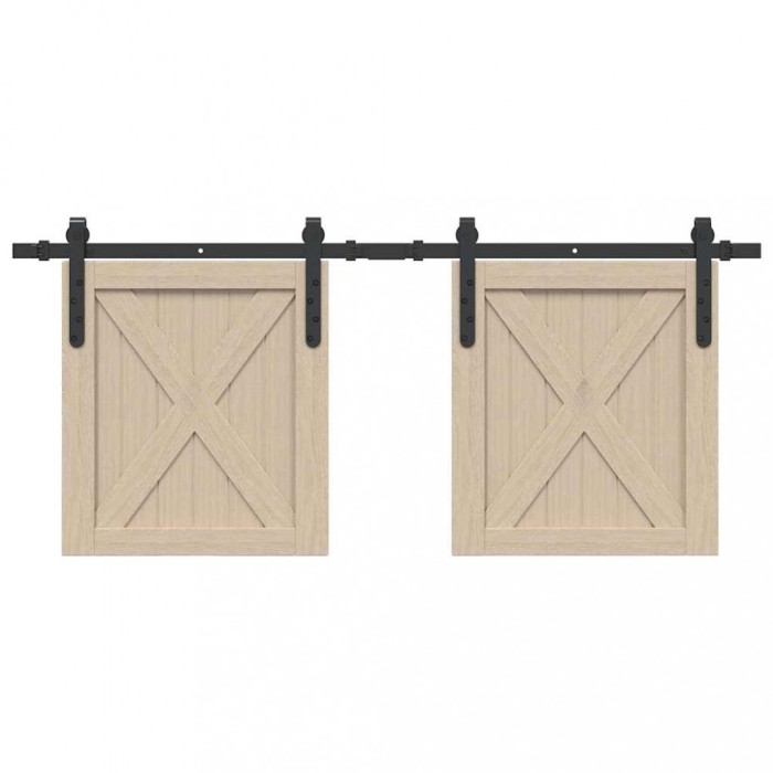 vidaXL Set uși glisante pentru dulap 122 cm oțel carbon 4009664