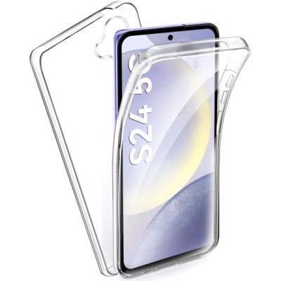 Husa 360 ALC Mobile, compatibila cu Samsung Galaxy S24, V2 Transparent fata+spate foto