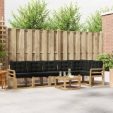 vidaXL Set de canapele de exterior cu pernă 7 pcs Alb și negru 3389550