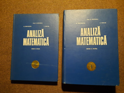 Analiza matematica - M. Nicolescu,N. Dinculeanu,S.Marcus - 2 volume - 1971 14/4 foto