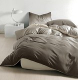 Cumpara ieftin Lenjerie Pat Bumbac 4 Piese Gri/Bej 200x155cm (Pilota) + 200x175cm (Cearceaf) + 55x75cm (2 Fete Perna) 