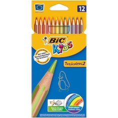 Creioane colorate BIC Kids Tropicolors, 12 culori