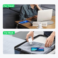 INCARCATOR retea Ugreen, &quot;CD275&quot; Quick Charge 65W GaN, 2 x USB Type-C, 1 x USB, alb &quot;90496&quot; (timbru verde 0.18 lei) - 6957303894963