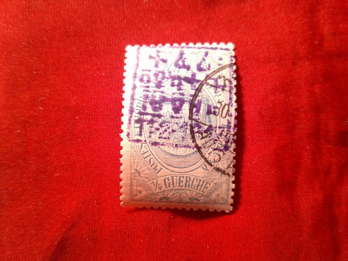 Timbru Etiopia 1917 supratipar text si stampila , 1/4g