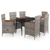 Cumpara ieftin Set mobilier pentru gradina cu perne, 7 piese, gri