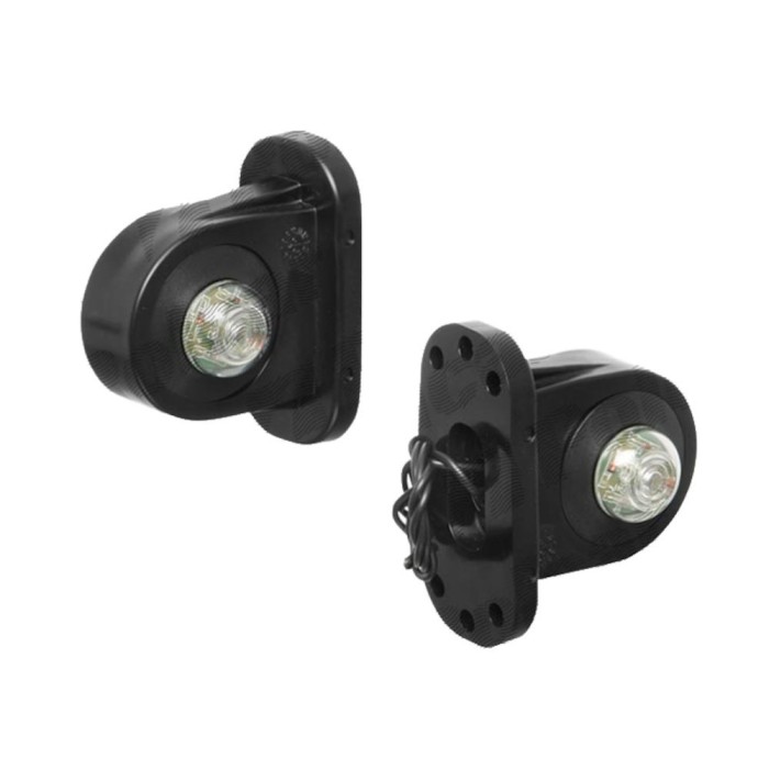 Lampa gabarit auto BestAutoVest 12V/ 24V cu LED, rotunda Rosu - Alb, 97x68mm, cu cablu, Dreapta 1 buc.