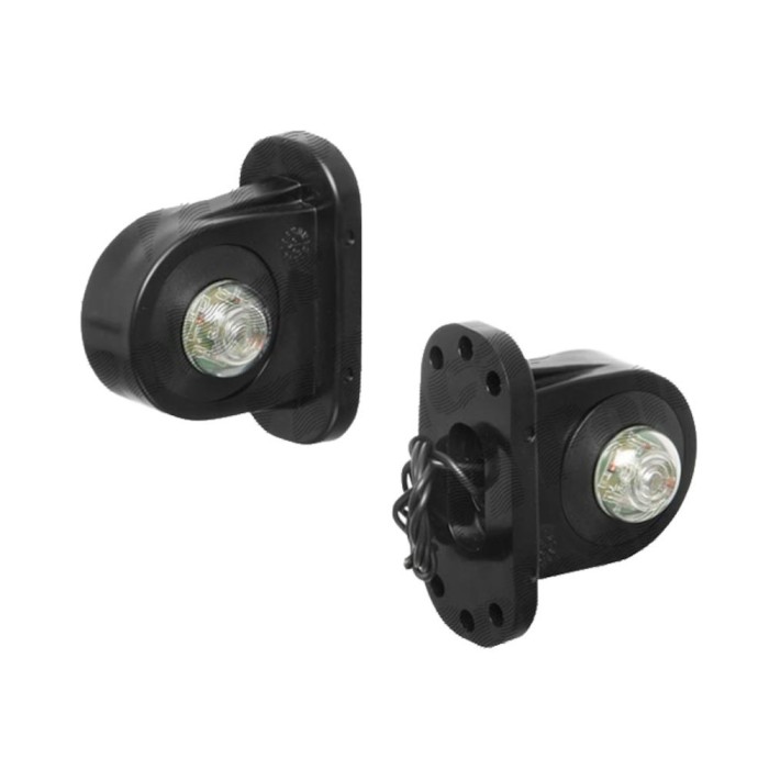 Lampa gabarit auto BestAutoVest 12V/ 24V cu LED, rotunda Rosu - Alb, 97x68mm, cu cablu, Dreapta 1 buc. Kft Auto