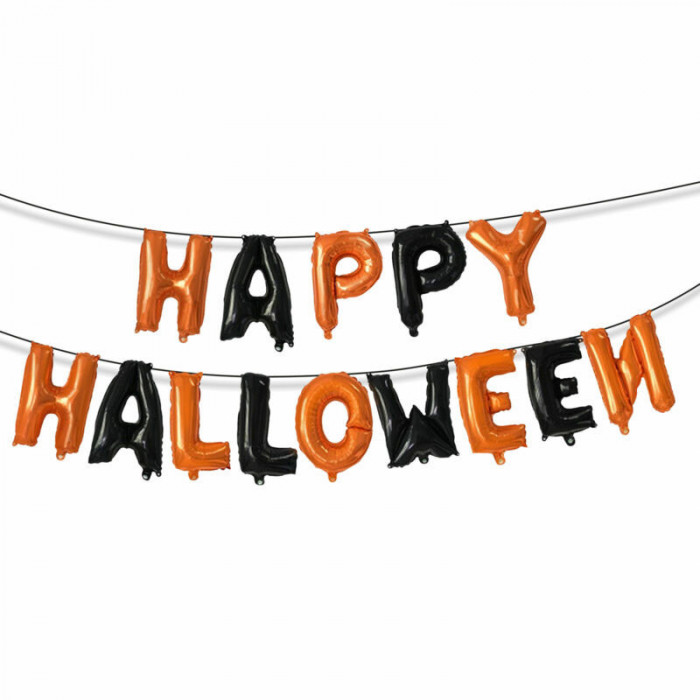 Set de baloane de Halloween - Happy Halloween - cu bandă de fixare
