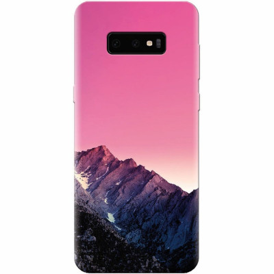 Husa silicon pentru Samsung Galaxy S10 Lite, Mountain Peak Pink Gradient Effect foto