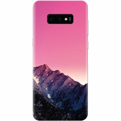 Husa silicon pentru Samsung Galaxy S10 Lite, Mountain Peak Pink Gradient Effect foto